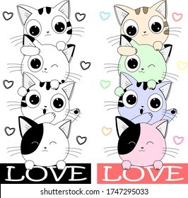 set of premium cute baby cat