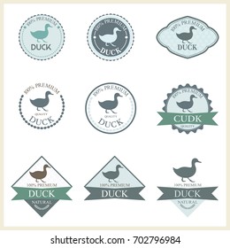Set of premium duck labels.