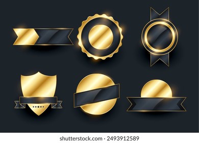 conjunto de símbolos de insignia vacíos premium en Vector de estilo vintage