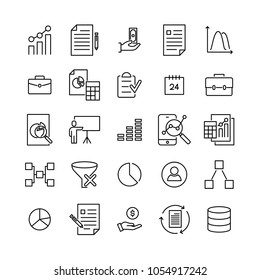 Set of premium freelance icons in line style. High quality outline symbol collection of business. Modern linear pictogram pack of management. 