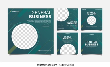 Set of premium general business agency for social media post template collection. professional web banner promotion advertising.