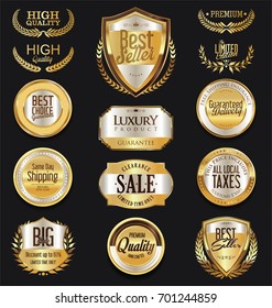 Set of premium golden labels