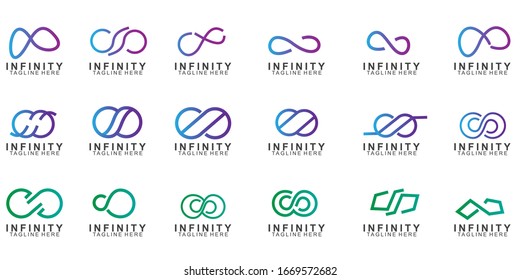 Set of Premium infinity logo design. Icon infinity vector illustration. Eps10