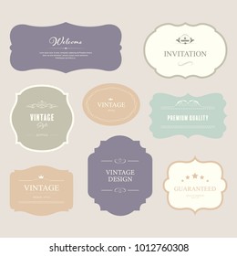 Set of premium label for design vintage style. Banner vector.