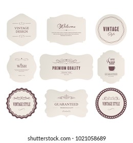 Set of premium label for design vintage style. Banner vector.