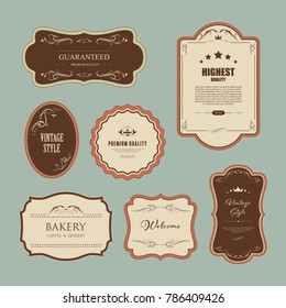 Set of premium label for design vintage style. Banner vector.