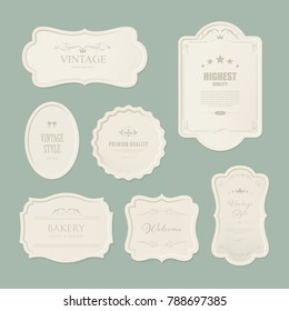 Set of premium label for design vintage style. Banner vector.