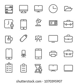 Set of premium office icons in line style. High quality outline symbol collection of business. Modern linear pictogram pack of work. 