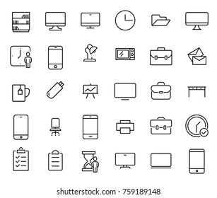 Set of premium office icons in line style. High quality outline symbol collection of business. Modern linear pictogram pack of work. 