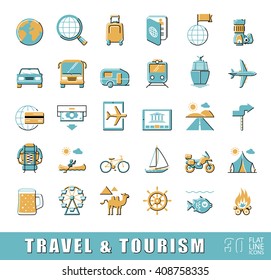 Set of premium quality flat line fun and games icons. Collection of  vector icons for travel, tourism, leisure, holiday, vacation, booking.  Infographic design elements collection. Web graphics.