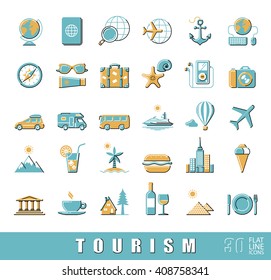 Set of premium quality flat line fun and games icons. Collection of  vector icons for travel, tourism, leisure, holiday, vacation, booking.  Infographic design elements collection. Web graphics.
