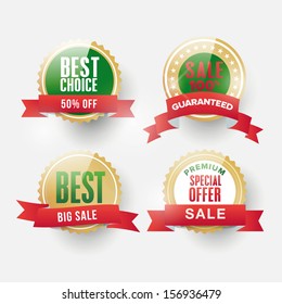 Set of premium & quality glossy labels, signs and emblems.