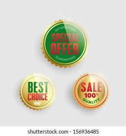 Set of premium & quality glossy labels, signs and emblems.