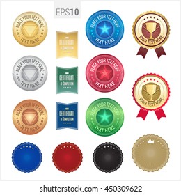 Set of premium quality guarantee badge and label