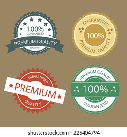 Set of  Premium Quality and Guarantee labels and badges 