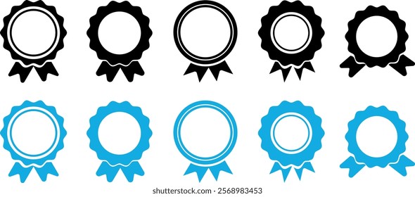 Set of premium quality and guarantee labels isolated on white background. 