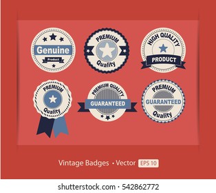 Set of Premium Quality and Guarantee labels and badges 