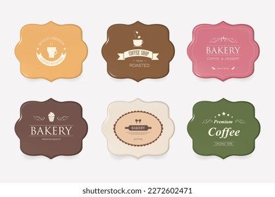 Set of premium quality guaranteed Bakery label vintage style. Banner vector.