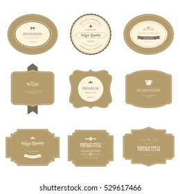 Set of premium quality guaranteed label for design vintage style. Banner vector.