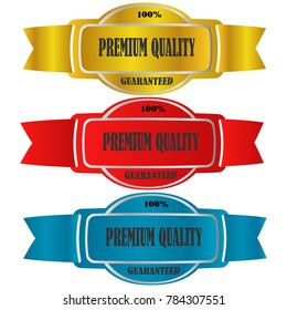 set of premium quality guaranteed sticker sale label badge icon isolated on white background
