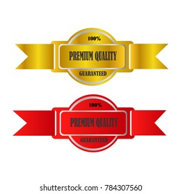 set of premium quality guaranteed sticker sale label badge icon isolated on white background