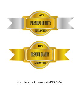set of premium quality guaranteed sticker sale label badge icon isolated on white background