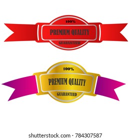 set of premium quality guaranteed sticker sale label badge icon isolated on white background