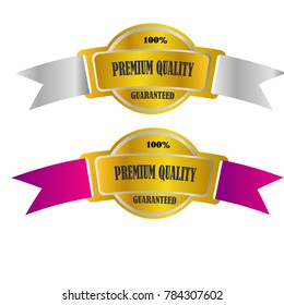 set of premium quality guaranteed sticker sale label badge icon isolated on white background