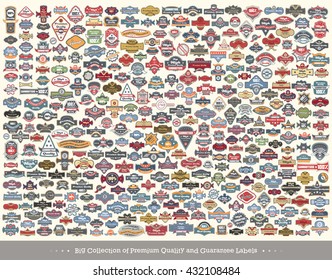 Set of Premium Quality icons - Big Collection of retro vintage labels. Vector