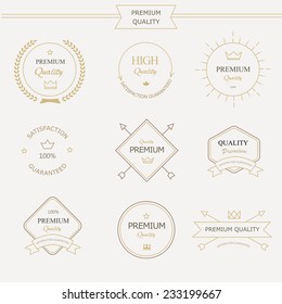 Set of premium quality labels and badges vector design