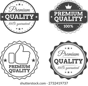 Set of premium quality labels with badges and icons for product packaging design