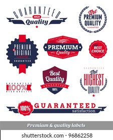 Set of premium & quality labels and emblems