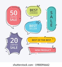 Set of premium quality labels. modern illustration labels for shopping, e-commerce, product promotion, social media stickers, marketing. Premium Vector