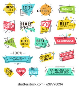 Set of premium quality labels. Modern vector illustration labels for shopping, e-commerce, product promotion, social media stickers, marketing.
