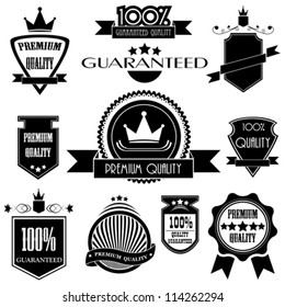 Set of premium quality labels with retro vintage style design
