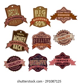 set of premium quality labels, vector illustration, clip-art