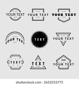 Conjunto de logotipos geométricos monocromáticos de alta qualidade. Ilustração vetorial.