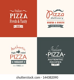 set of premium quality pizza labels eps8