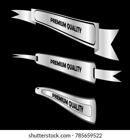 set of premium quality sale sticker badge label price with silver metal style