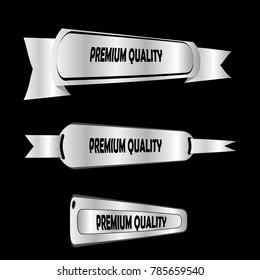 set of premium quality sale sticker badge label price with silver metal style