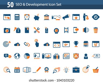 Set of premium quality Vector SEO Search Engine Optimisation Elements and Icons Illustration can be used for any project.