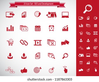 Set of premium quality Vector SEO Search Engine Optimisation Elements and Icons Illustration can be used for any project.