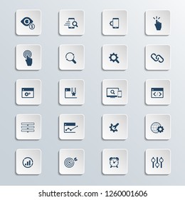 Set of premium quality Vector SEO Search Engine Optimisation Elements and Icons Illustration can be used for any project.