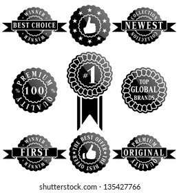 Set of Premium Quality and Winner Vector Labels