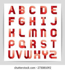 Set of Premium Red Stylish Alphabet : Vector Illustration