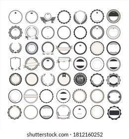 set of premium retro vintage badge frame ornament and abstract circle logo design vector template