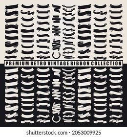 set of premium retro vintage badge ribbons - logo design vector template