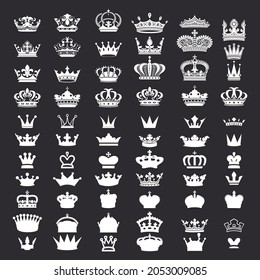 set of premium retro vintage and gold crown - logo design vector template