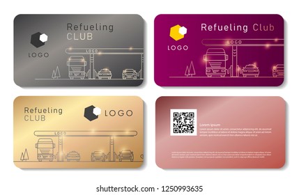 set of premium segment refueling club discount cards front and back