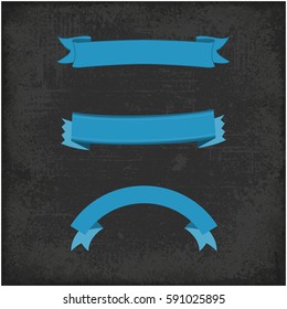 Set of premium sky blue ribbons for your design. Vector illustration